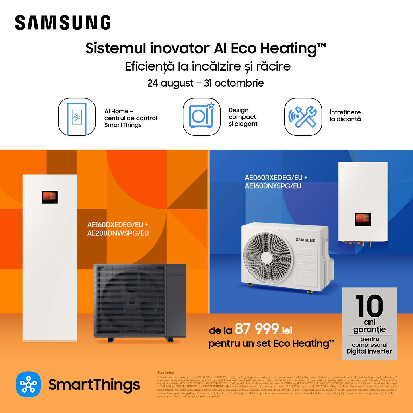 Samsung Eco Heating™ air-to-water heat pump sets, 24 Aug – 31 Oct 2026